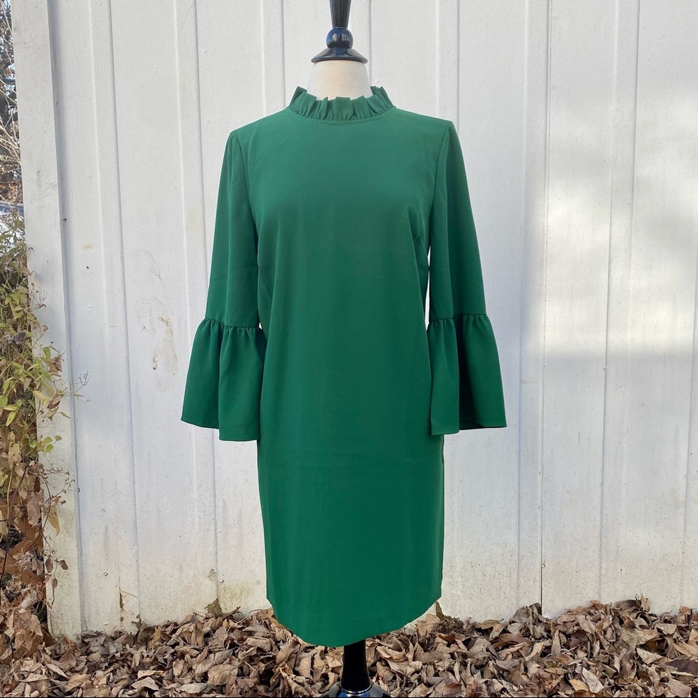NWT J. Crew Ruffle Neck 365 Crepe Shift Dress
